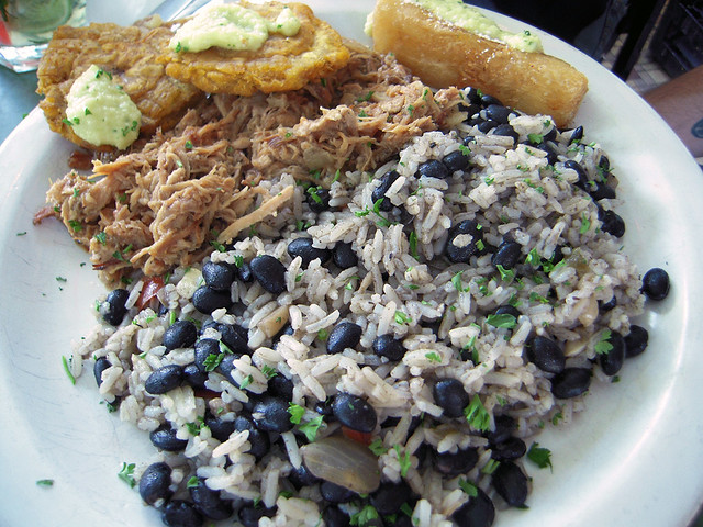 Pork Plate with Yummy Rice & Beans
