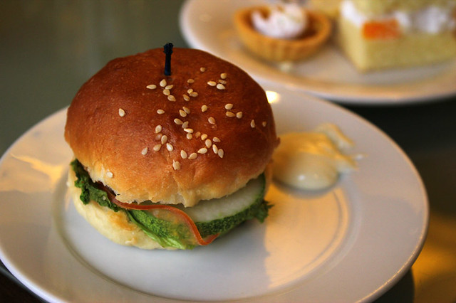 Club Lounge - Pan-fried Wasabi Burger with Sesame Bun