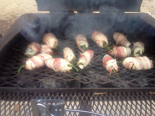 Stuffed jalapeños wrapped with bacon.  This tasty dish is great way for meat-lovers to get a spicy vegetable fix.  Photo courtesy Robert Dovel, AMS Livestock and Seed Program 