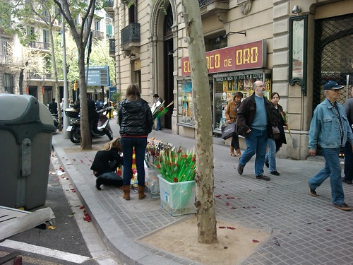 Sant Jordi Flower Sellers by simonharrisbcn