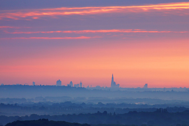 London Skyline from Hogs Back, Guildford