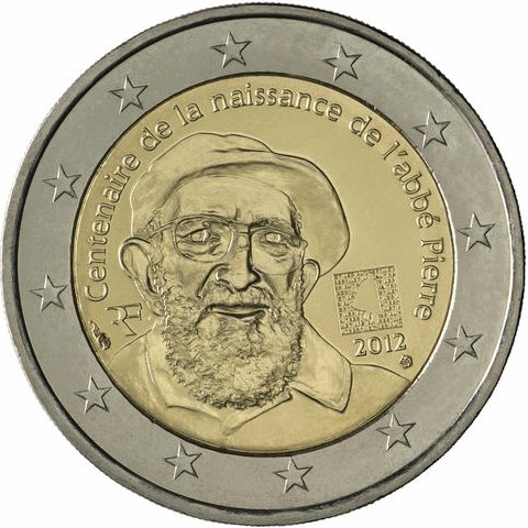 2 Euro Francúzsko 2012, 100. výročie narodenia Abbé Pierre