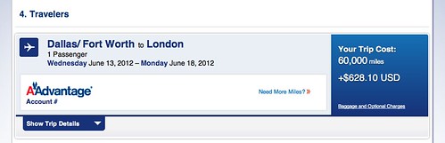 Screenshot of BA flight with $630 in fees