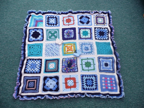 Thanks to Jennifer who kindly assembled this blanket. Thanks to everyone who contributed squares for this gorgeous blanket.