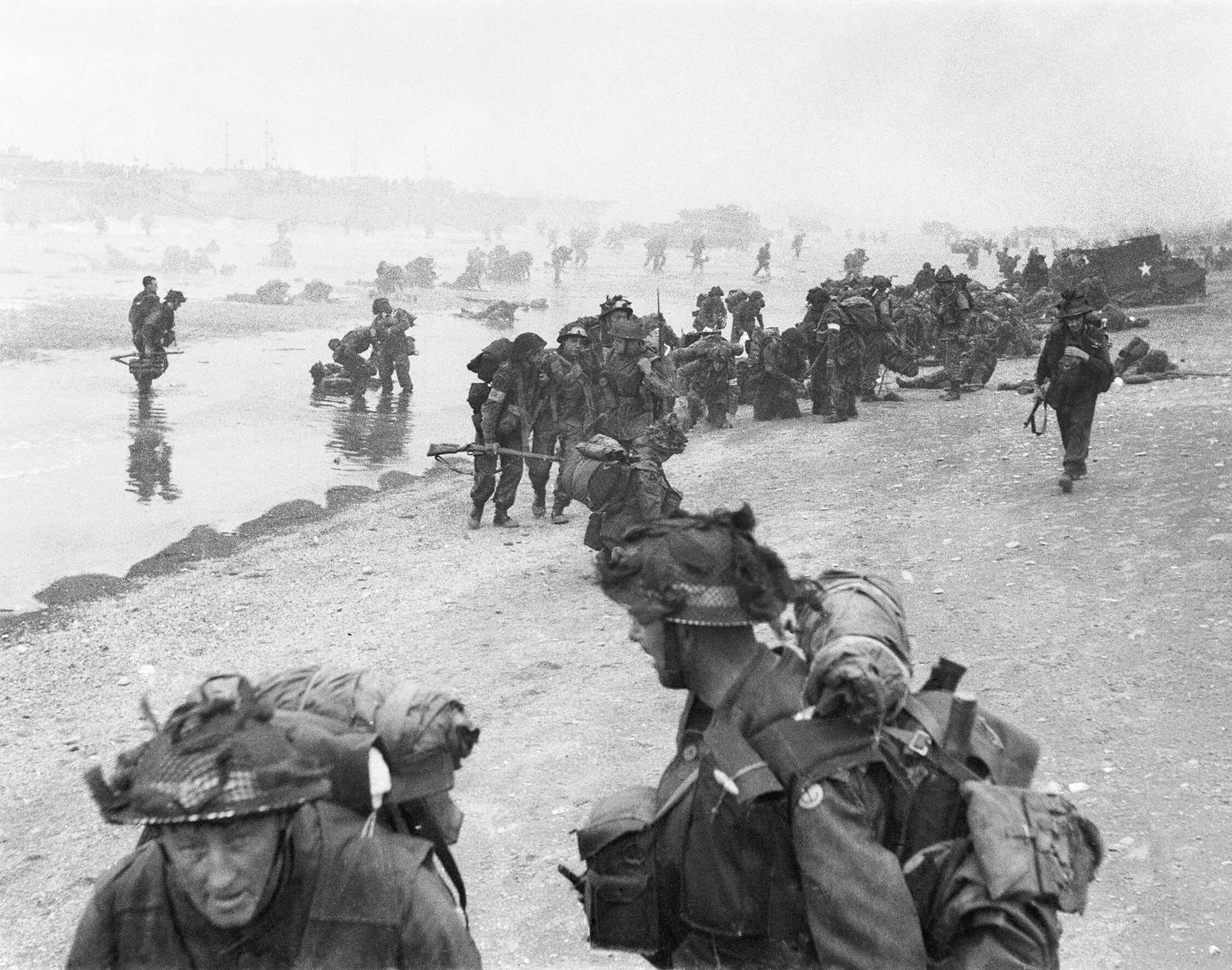 Troops of 3rd Infantry Division on Queen Red beach, Sword area, circa 0845 hrs, 6 June 1944.