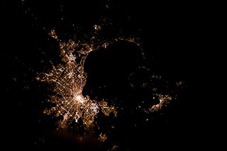 Melbourne, Australia, seen from the ISS at night