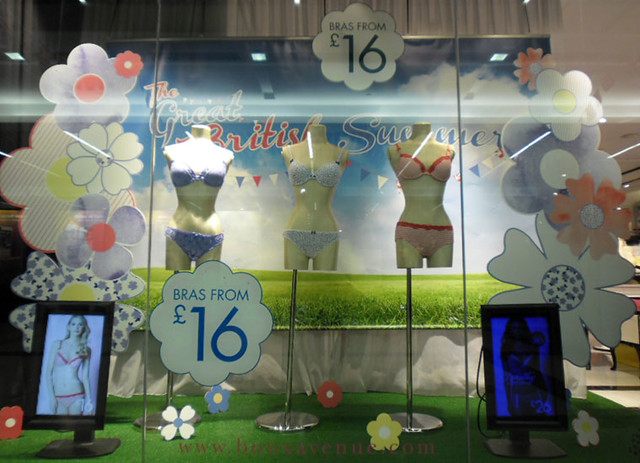 lingerie chain fake grass display