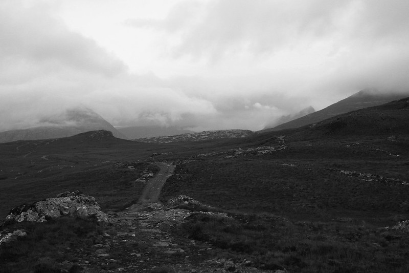 Swirling clouds around the Fisherfield Hills