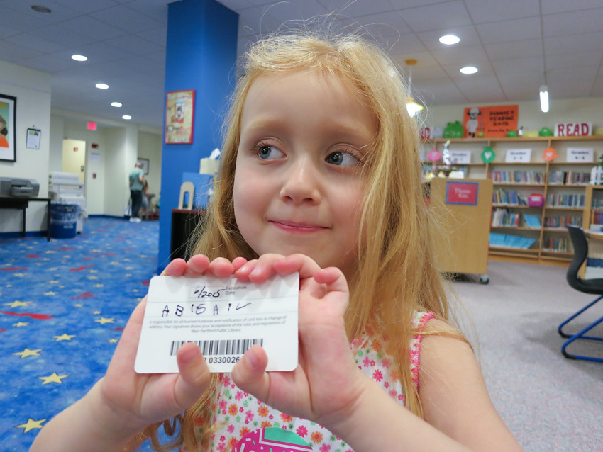 library card holding