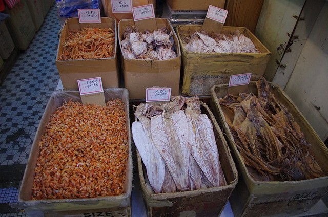 Dried seafood including Octopus and Squid - Hong Kong markets