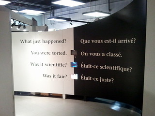Exhibition sign: 'What just happened? You were sorted.'