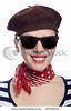 stock-photo-beautiful-girl-with-red-bandana-beret-and-striped-shirt-in-a-classic-s-french-look-32199037