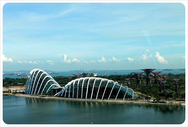 singapore flyer view over gardens by the bay