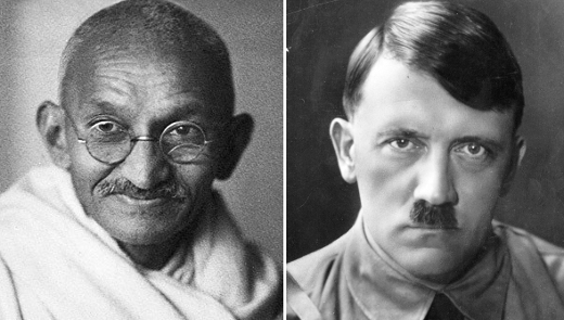 Image result for Gandhi  hitler