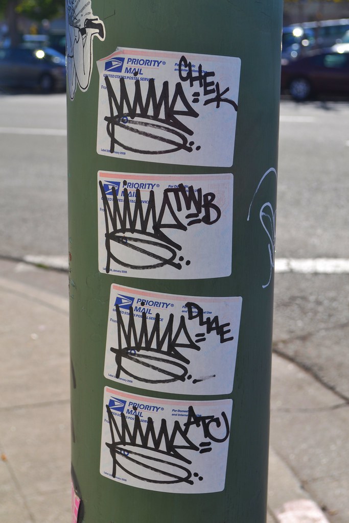 MINE, TWB, sticker, Graffiti, Street Art, Oakland