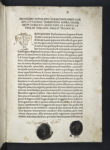 Unidentified book stamps in Leo I, Pont. Max.: Sermones [Italian]