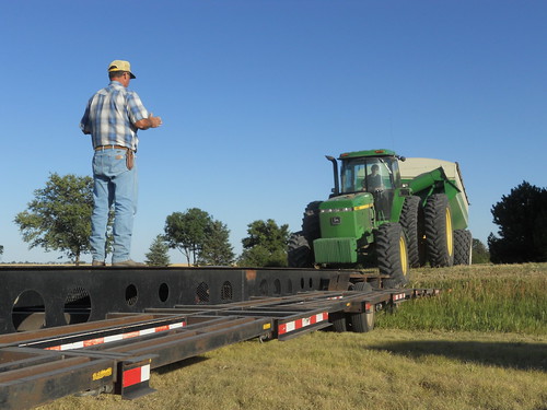 Farmer Dave directed Danny as he loads the graincart