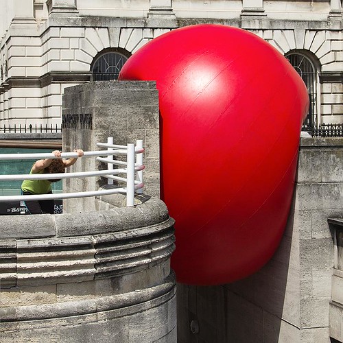 Red Ball by Kurt Perschke, Somerset House, Waterloo Bridge, London
