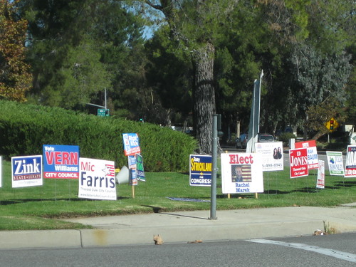 election lawn signs in California
