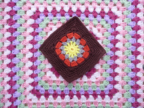Kathryn (UK) Inspired by the Olympics! I think it is the Olympic Flame which has inspired her to make this Square. It's gorgeous thank you!