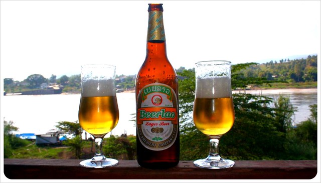 beer lao at mekong river