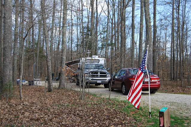 Example of a campground with RV hookups at James River State Park