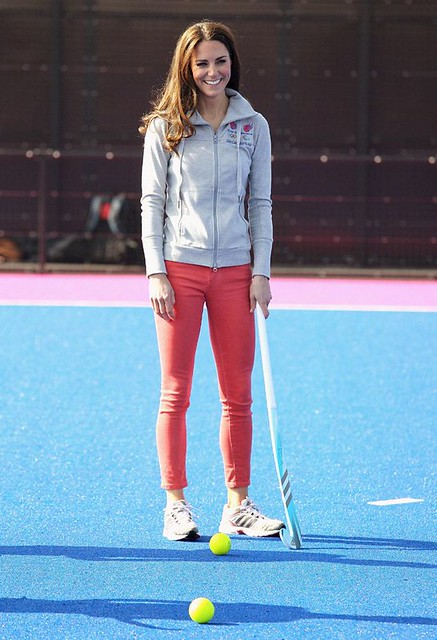 Duchess+of+Cambridge+plays+hockey+with+the+GB+hockey+teams+at+the+Riverside+Arena+in+the+Olympic+Park
