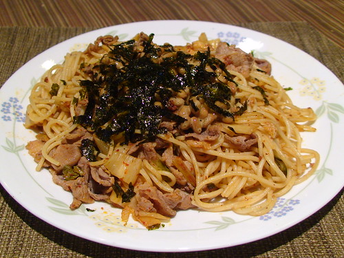 5/25/12 Natto Buta Kimchi Spaghetti