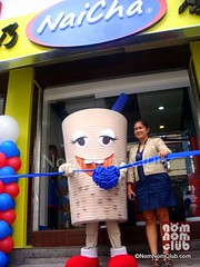 Ms. Josephine Chua & NaiCha Mascot in Grand Opening
