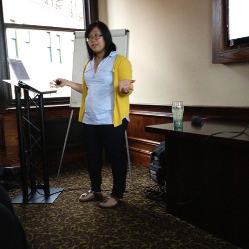 Jenny presenting at #phpnw