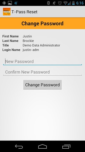 Screenshot of 'Change Password'