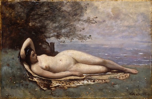 Camille Corot - Bacchante by the Sea [1865] by Gandalf's Gallery