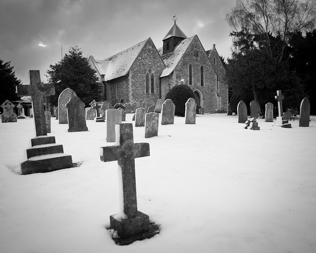 Fishbourne Church in the snow