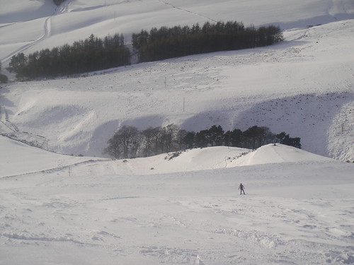 James skiing down Castlelaw Hill, Pentlands