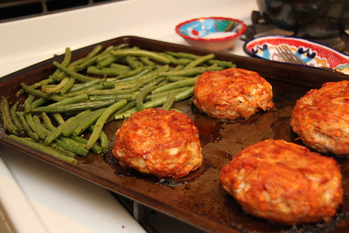 Mini Turkey Meatloaf and maple glazed green beans