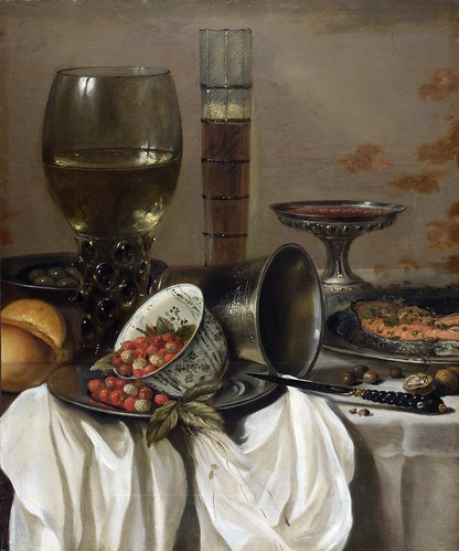 Pieter Claesz - Still Life with Drinking Vessels [1649] by Gandalf's Gallery
