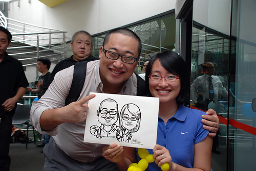 Caricature live sketching for Singapore Suntec City Annual Party - 17