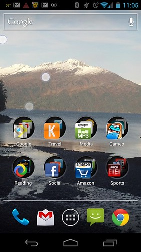 Screen showing android phone's dashboard.