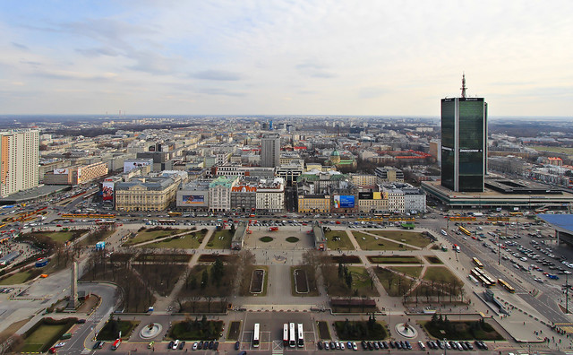 // OBSERVE // RARE ARCHITECTURE // The Palace of Culture and Science // Warsaw // Poland // Space & Design // VIEWS OVER WARSAW FROM THE 30th FLOOR // THE MARRIOTT HOTEL : TO THE RIGHT // WITH THE NOVOTEL CENTRUM TO THE LEFT //