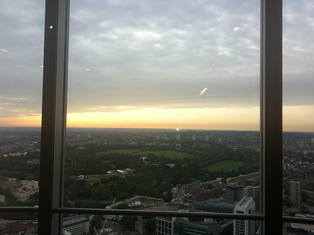 Sunset over Regent's Park after the BT Cocktail Competition at the top of the BT Tower