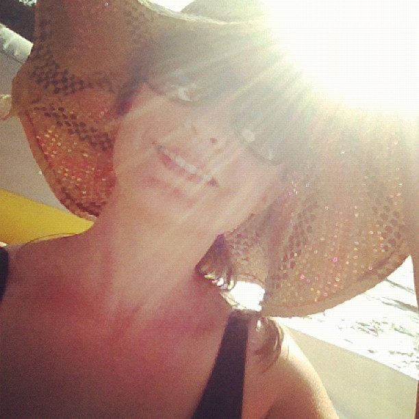Enjoying the sun (and my new hat)