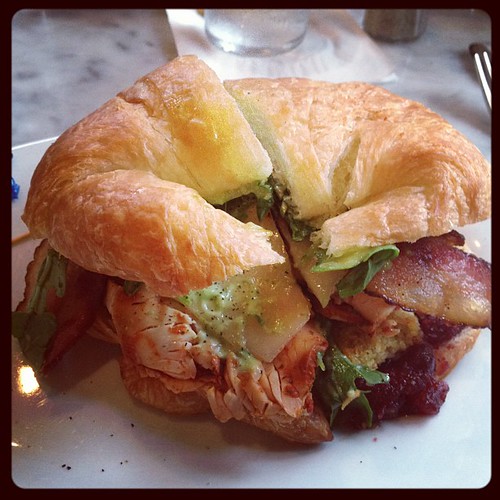 Best sandwich ever! Thanksgiving on a croissant