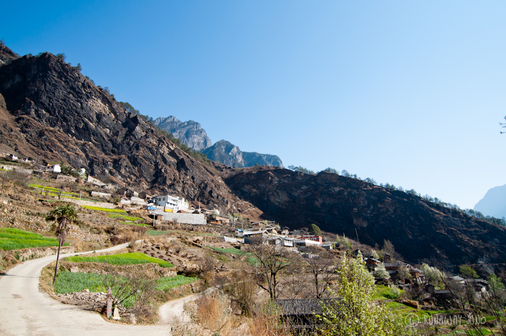 Villages on the mountain hillside