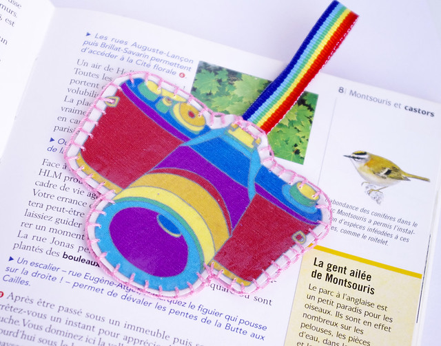 Retro camera rainbow bookmark by CocoFlower
