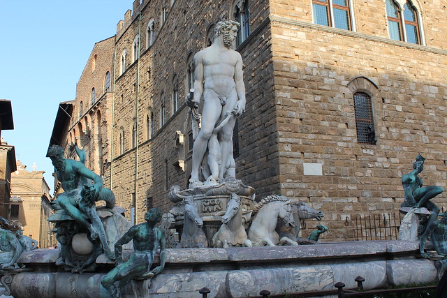  A copy of Michelangelo's David in front of the Palazzo Vecchio
