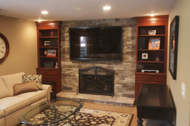Stone Fireplace with TV Mountain Stack Style stone install… Flickr