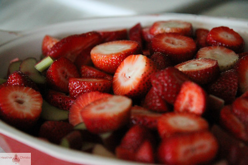 Strawberry Rhubarb Sugar Cookie Crisp