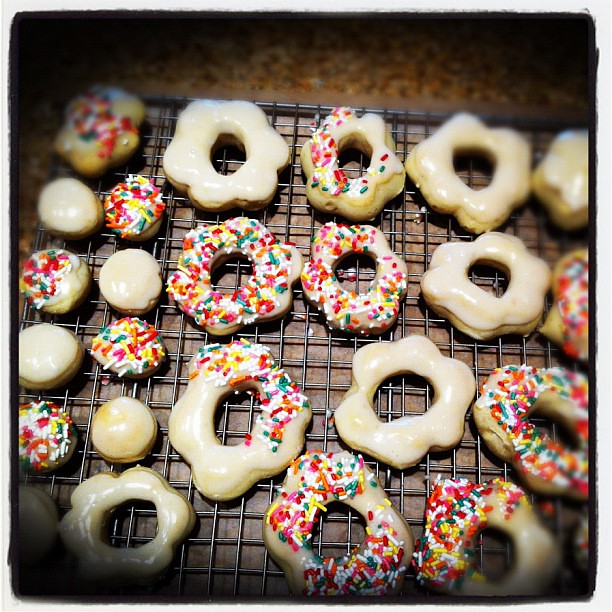 Homemade baked doughnuts.