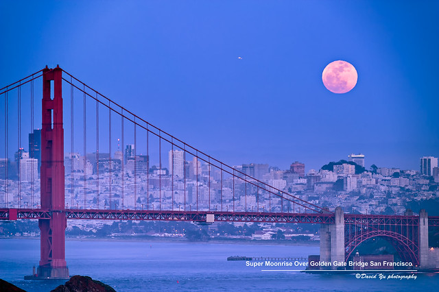 Super Moonrise Over Golden Gate Bridge San Francisco May 5 2012