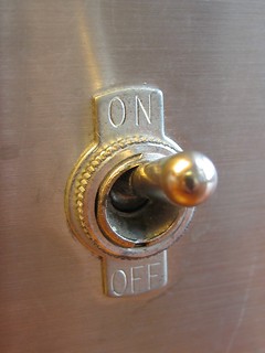 a switch with an off and an on position